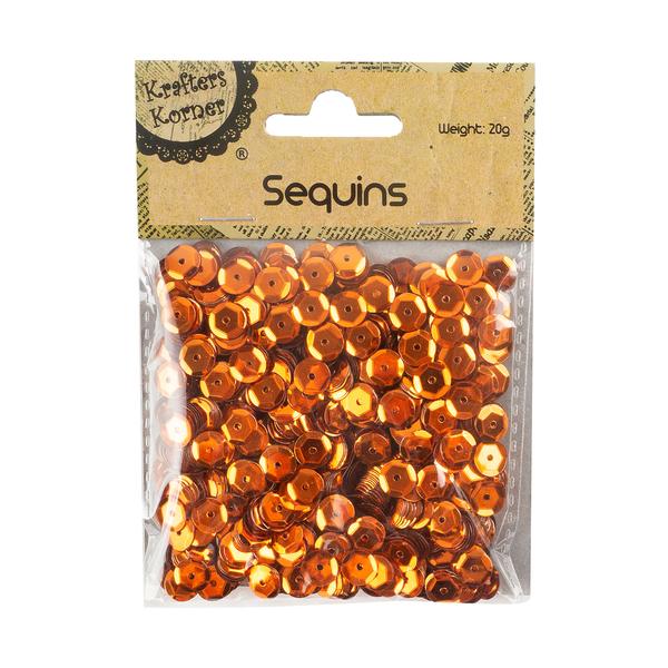 Sequin Round Laser 20gm Orange